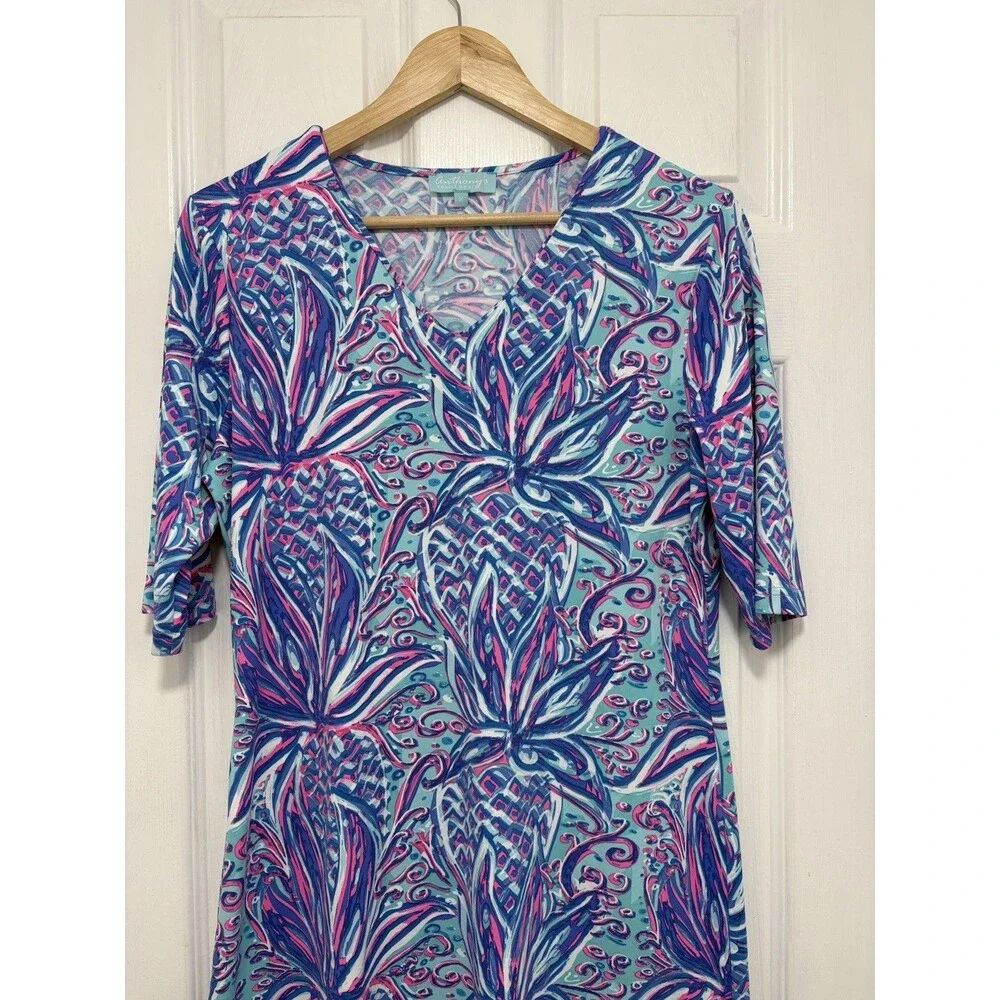 Anthony's Resort Wear Womens Dress Medium Abstract Coral Coastal Print